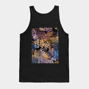 Ocean Song Garden Seaweed Purple Gold Violet Tank Top